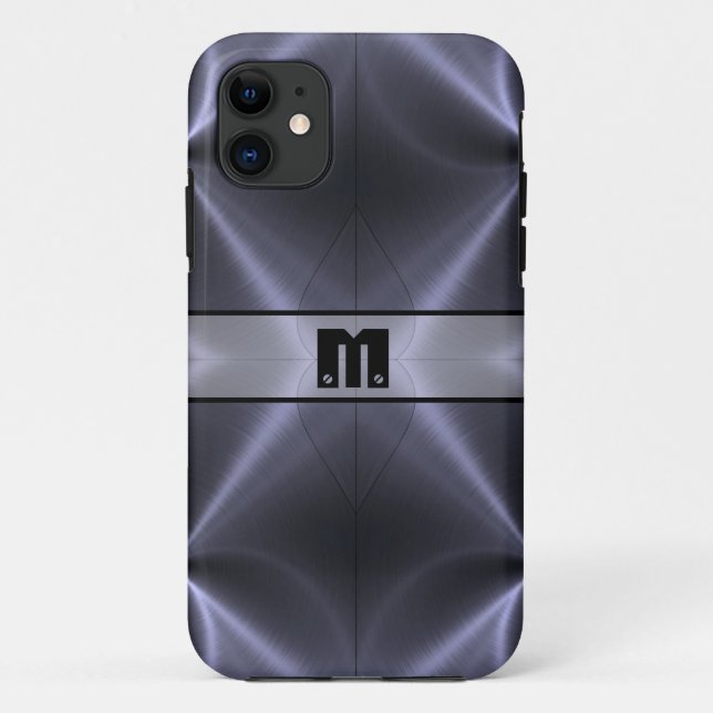 Cool Grey Shiny Stainless Steel Metal 14 Case-Mate iPhone Case (Back)