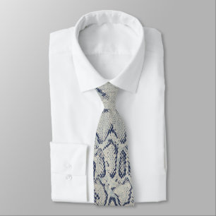 Cool Grey SnakeSkin Animal Print Tie