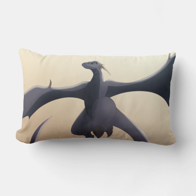Cool Grey Wyvern Lumbar Cushion (Front)