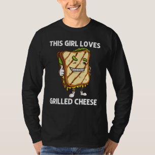Cool Grilled Cheese Art For Girls Kids Sandwich Br T-Shirt