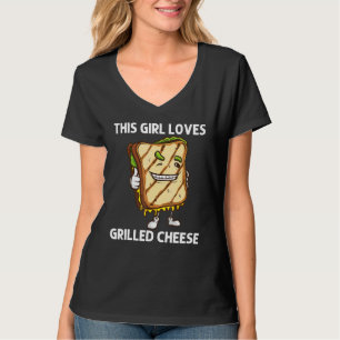 Cool Grilled Cheese Art For Girls Kids Sandwich Br T-Shirt