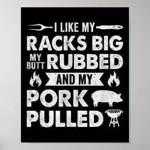 Cool Grilling For Men Women Pork Rub Smoking Bbq M Poster