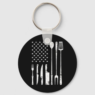Cool Grilling For Men Women Us Flag Bbq Rbeque Smo Key Ring