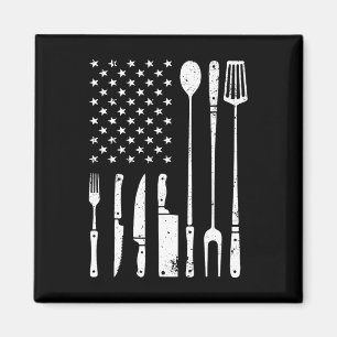 Cool Grilling For Men Women Us Flag Bbq Rbeque Smo Magnet