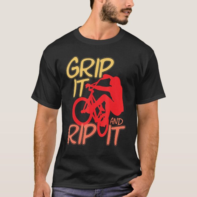 Cool Grip It Bmx And Rip It Bmx Riding Bmx Bike Bm T-Shirt (Front)