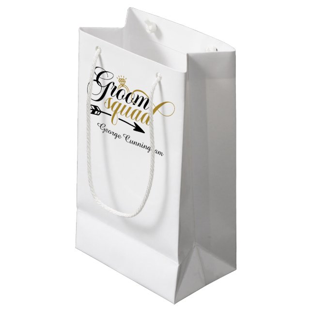 Cool Groom squad  customisable Small Gift Bag (Front Angled)