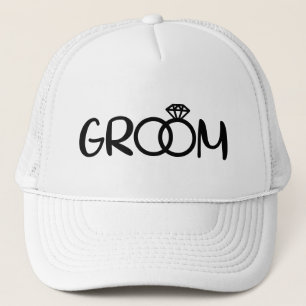 Cool Groom word art Wedding party  Trucker Hat