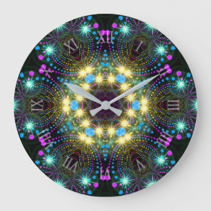 Cool Groovy Blacklight Star Sparkle Wall Clock