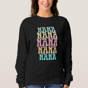 Cool Groovy Nana Grandma Baby Shower Reveal Bubble Sweatshirt