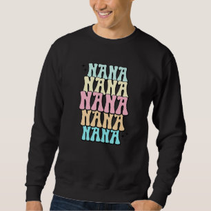 Cool Groovy Nana Grandma Baby Shower Reveal Bubble Sweatshirt