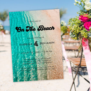 Cool Groovy On The Beach Destination Wedding Invitation