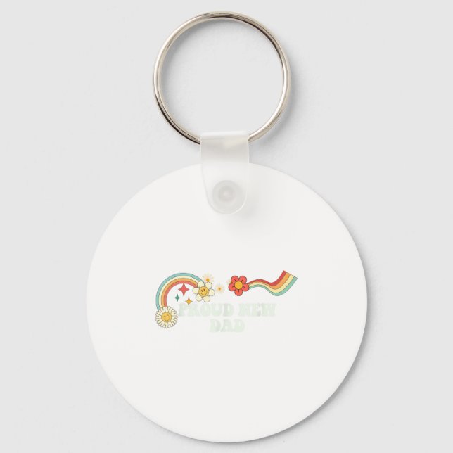Cool Groovy Quote Proud New Dad Saying Art  Key Ring (Front)