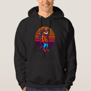 Cool Groundhog Modern Urban Style Sunset Retro Art Hoodie