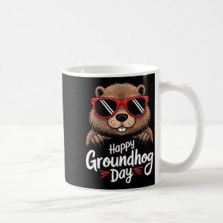 Cool Groundhog Wearing Sungles Retro Style Premium Coffee Mug