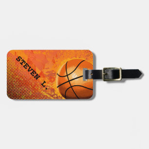 Cool Grunge Basketball Abstract Art Personalised Luggage Tag