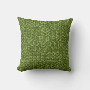Cool Grunge Green Geometric Diamond Argyle Pattern Cushion
