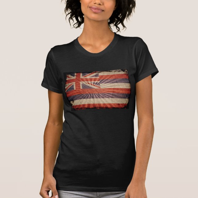 Cool Grunge Hawaii Flag T-Shirt (Front)