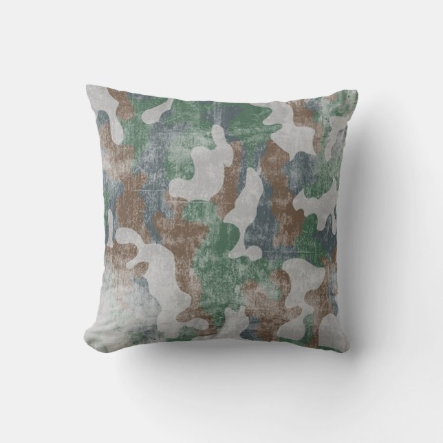 Cool Grunge Military Camouflage Pattern Cushion (Front)