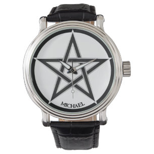 Cool Grunge Pentacle Symbol Personalized Unisex Watch