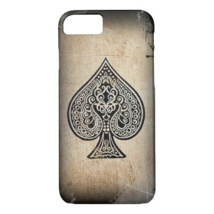 Cool Grunge Retro Artistic Poker Ace Of Spades Case-Mate iPhone Case