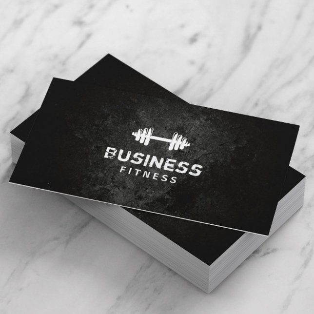 Cool Grunge Texture Professional Fitness Business Card (Creator Uploaded)