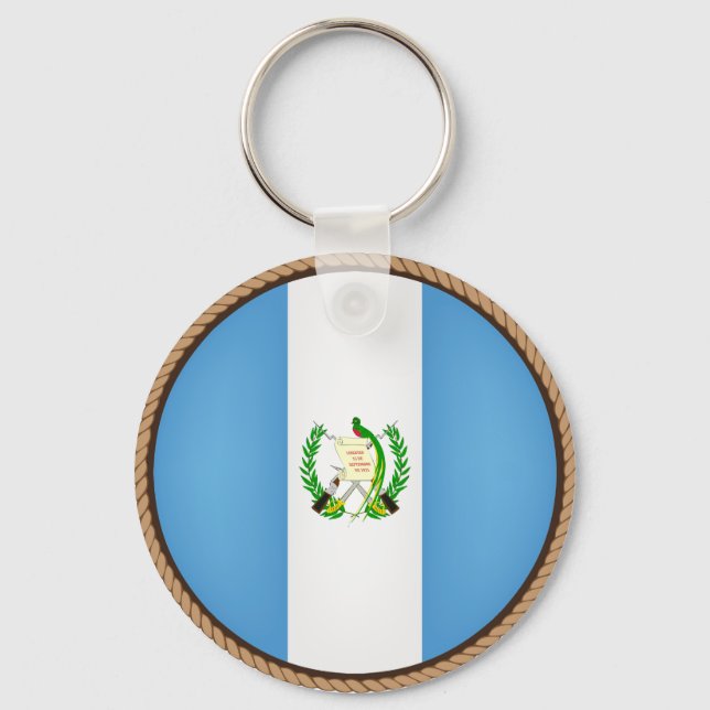 Cool Guatemala Flag Seal Key Ring (Front)