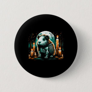 Cool Guinea Pig Skeleton Halloween Christmas Birth 6 Cm Round Badge