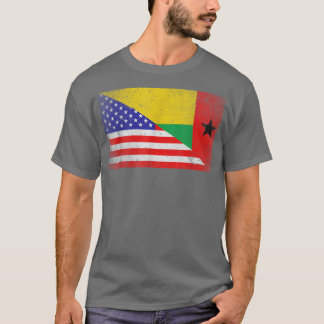 Cool GuineaBissau Flag USA American Flag Patriotic T-Shirt
