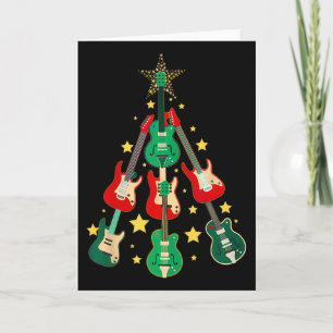 Cool Guitar Christmas Tree Guitar Lovers Christmas Card