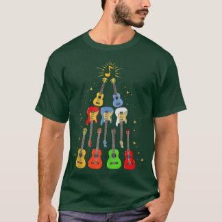 Cool Guitar Christmas Tree Guitar Lovers Christmas T-Shirt