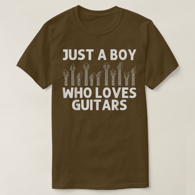 Cool Guitar For Boys Kids Acoustic Guitar Musician T-Shirt (Design Front)
