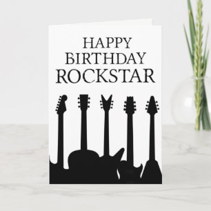 Cool Guitar Musician Rockstar Rock & Roll Birthday Card