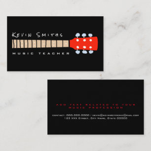 Cool Guitar Neck Music Teacher Business Card