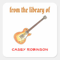 Cool guitar personalised bookplates