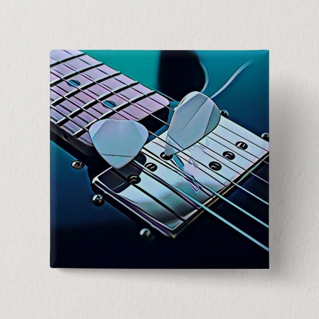 Cool guitarist gift 15 cm square badge (Front)