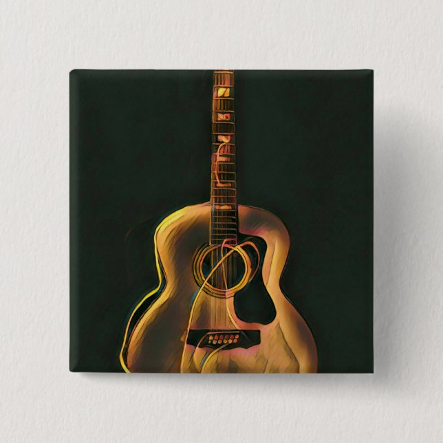 Cool guitarist gift 15 cm square badge (Front)