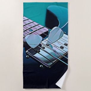 Cool guitarist gift beach towel