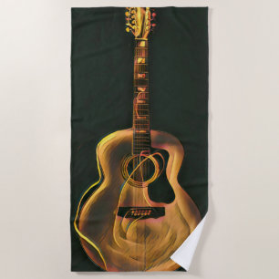 Cool guitarist gift beach towel