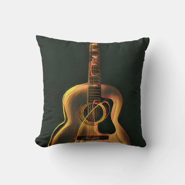 Cool guitarist gift cushion (Front)