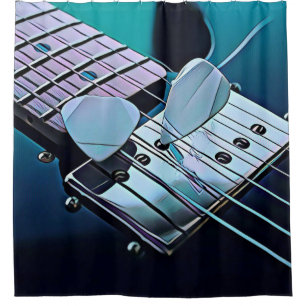 Cool guitarist gift shower curtain