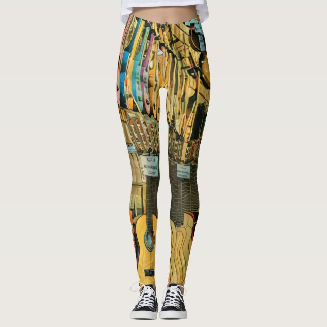 Cool guitarist gifts leggings (Front)