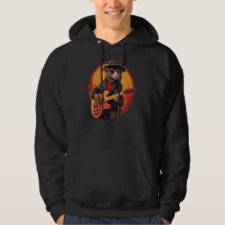 Cool Guitarist Rat with electric Guitar for Boys a Hoodie
