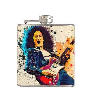 Cool guitarist rock hip flask