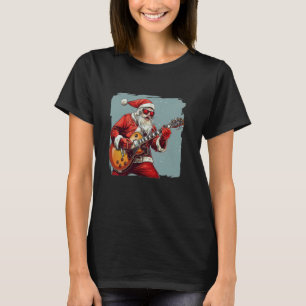 Cool Guitarist Santa Claus for Festive Season T-Shirt