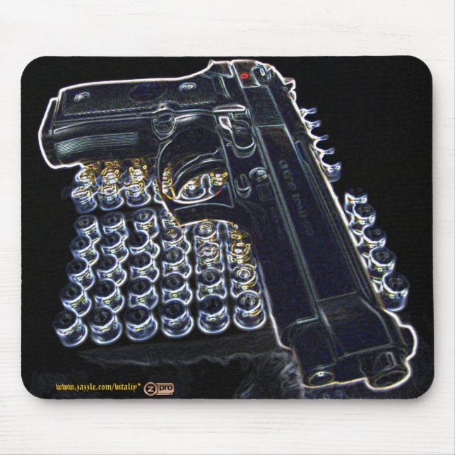 Cool gun photo mousepad (Front)