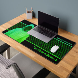 Cool Hacker in Hoodie - IT Security - Own Text Desk Mat