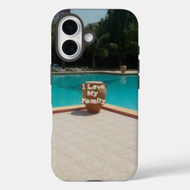 Cool Hakuna Matata Pool Side I love My Family.jpg Case-Mate iPhone Case (Back)
