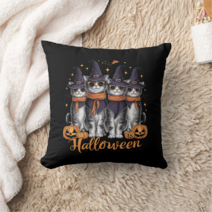 Cool Halloween Cats Gift for Daughter Gift for Her Cushion