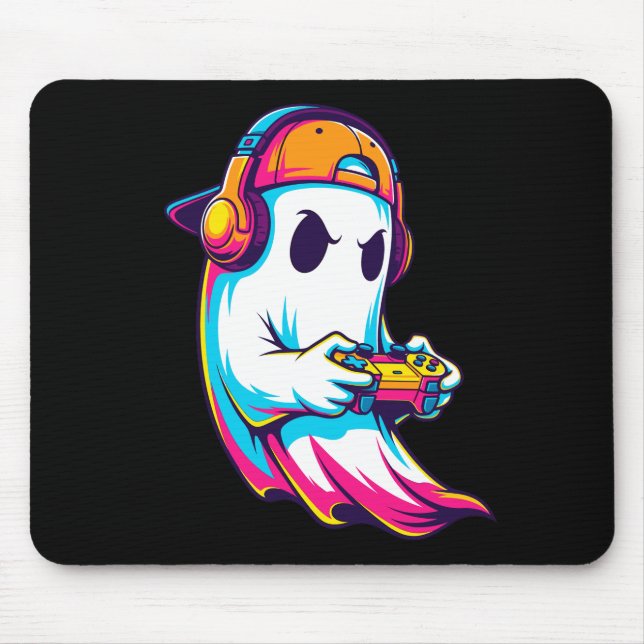 Cool Halloween Ghost Gamer Mouse Pad (Front)