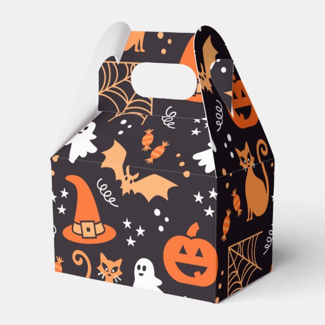 cool Halloween mixed pattern tiled party Favour Box (Front Side)